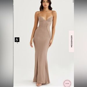 House of CB LOREN LATTE CORSET MAXI DRESS